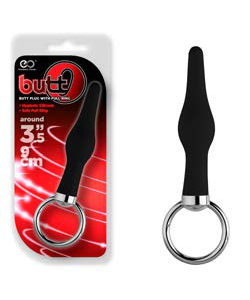 BUTT O 3,5 INCH SILICONE BUTT PLUG WITH PULL RING